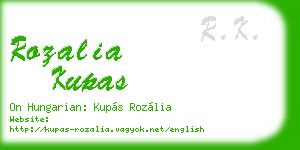 rozalia kupas business card